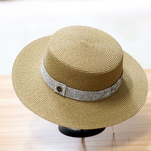 sun hat artificial diamond belt straw hat retro gold braided female loose sunscreen sunshade flat cap visors hats, Blue;gray
sun hat artificial diamond belt straw hat retro gold braided female loose sunscreen sunshade flat cap visors hats, Blue;gray
