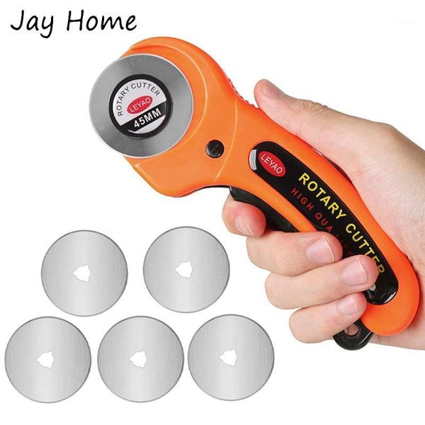 45mm round rotary cutter with 5pcs blades sewing fabric leather cutting tools for patchwork quilting crafting sewing supplies1, Black
45mm round rotary cutter with 5pcs blades sewing fabric leather cutting tools for patchwork quilting crafting sewing supplies1, Black