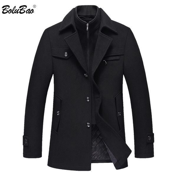 bolubao men winter wool coat men's new solid color simple blends woolen pea coat male trench coat casual overcoat 201119, Black
bolubao men winter wool coat men's new solid color simple blends woolen pea coat male trench coat casual overcoat 201119, Black
