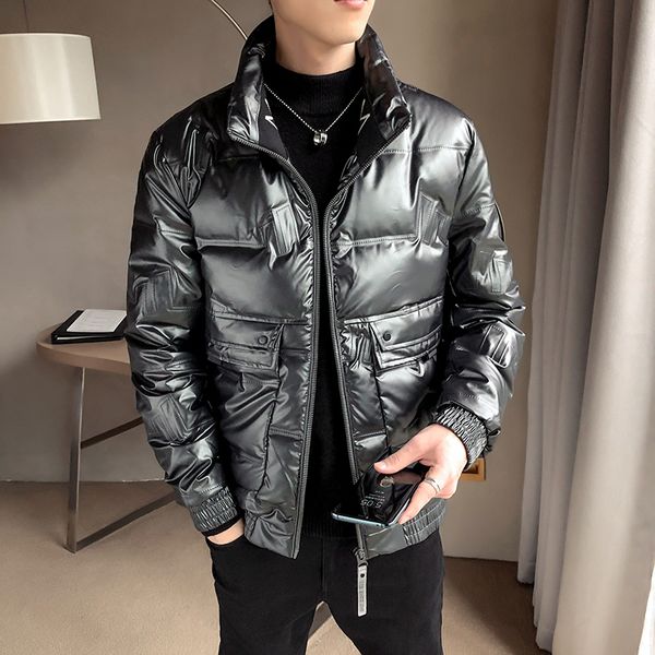 duck down men's winter jacket big pocket thick lapel parka overcoat white duck down jacket men down coat, Black
duck down men's winter jacket big pocket thick lapel parka overcoat white duck down jacket men down coat, Black