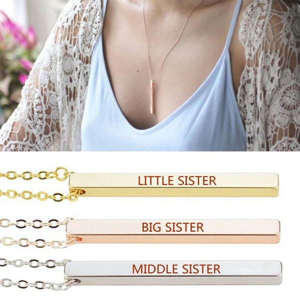 sisters gifts big sister little sister necklace stainless steel bar necklace women sweater jewelry, Silver
sisters gifts big sister little sister necklace stainless steel bar necklace women sweater jewelry, Silver