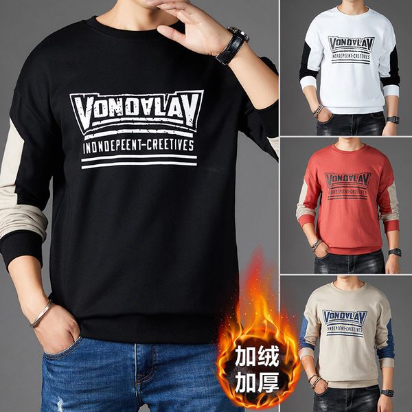 2020 winter new men's sweater trend autumn winter round collar autumn plush thickened upper coat, Black
2020 winter new men's sweater trend autumn winter round collar autumn plush thickened upper coat, Black