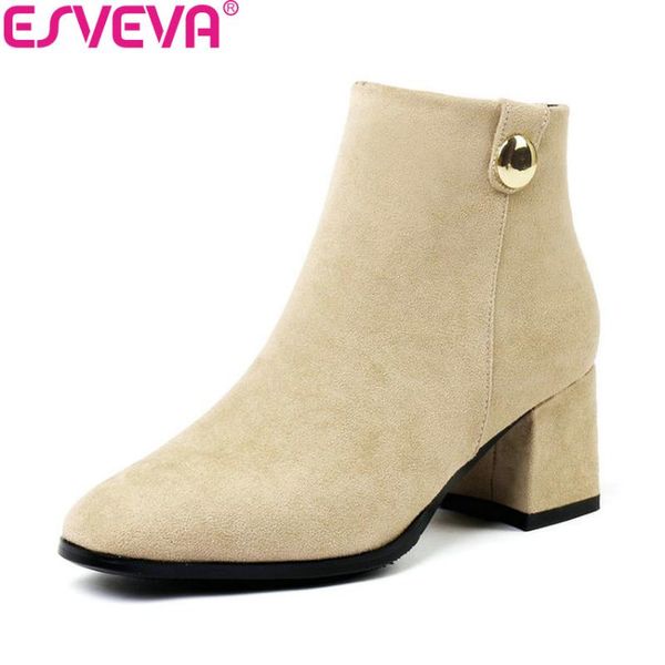 boots esveva 2021 women square toe winter autumn shoes sewing ankle rivet high heels zipper woman size 34-43, Black
boots esveva 2021 women square toe winter autumn shoes sewing ankle rivet high heels zipper woman size 34-43, Black