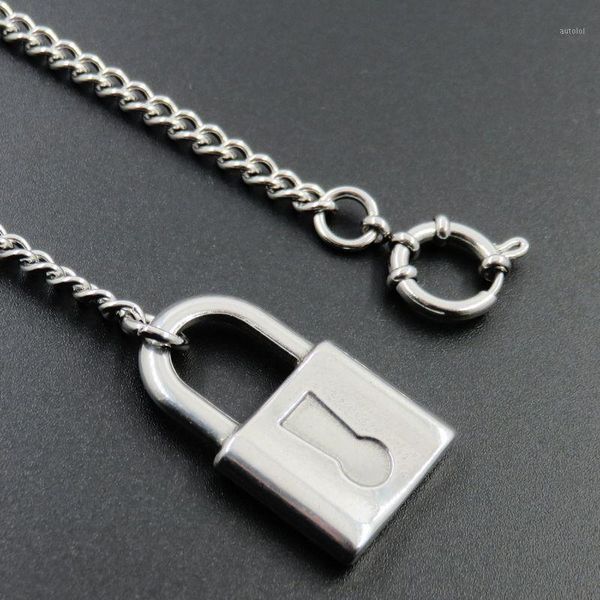 lock necklace fashion 304 stainless steel lock pendant necklace with rolo chain jewelry for men1, Silver
lock necklace fashion 304 stainless steel lock pendant necklace with rolo chain jewelry for men1, Silver