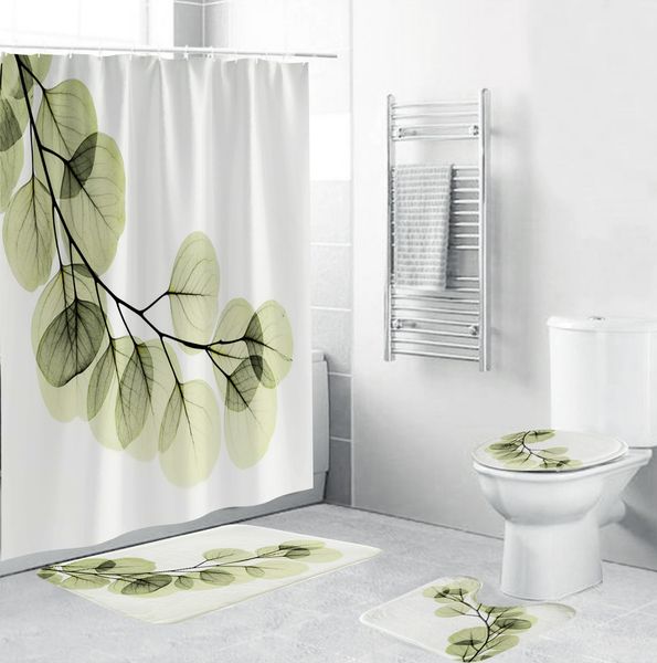 white concise 4 pieces green plants waterproof bathroom shower curtain anti-slip toilet mats set bath mat set easy cleaning
white concise 4 pieces green plants waterproof bathroom shower curtain anti-slip toilet mats set bath mat set easy cleaning