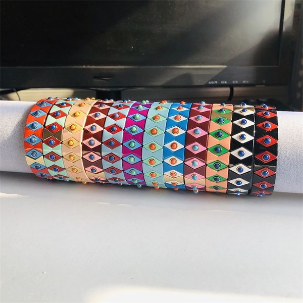 12 colors enamel stretch bracelets for women stacking casual bracelet tide brand customer evil eye rainbow tile beads bracelet y200730, Black
12 colors enamel stretch bracelets for women stacking casual bracelet tide brand customer evil eye rainbow tile beads bracelet y200730, Black