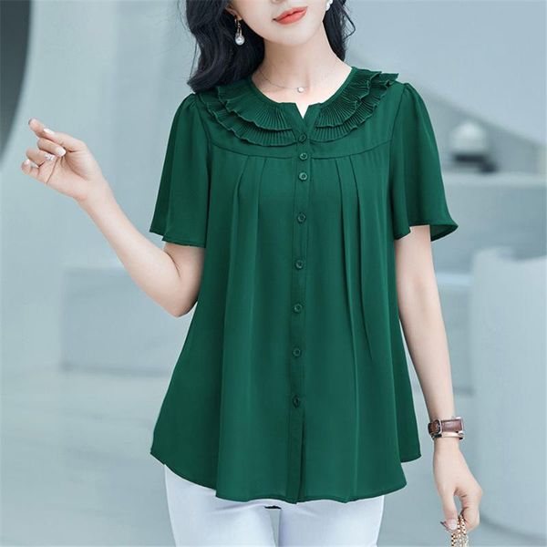women's blouses & shirts plus size loose women blouse short sleeve female shirt summer chiffon blusa 5xl, White
women's blouses & shirts plus size loose women blouse short sleeve female shirt summer chiffon blusa 5xl, White