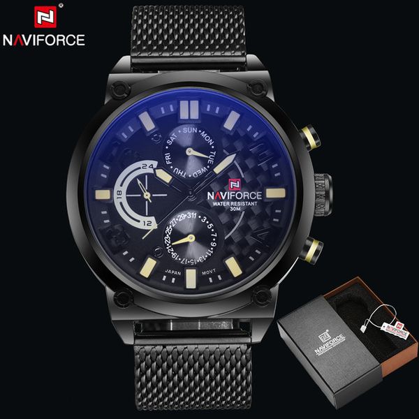 naviforce new business brand stainless steel quartz wrist watch men's calendar clocks sports military watches relogio masculino, Silver
naviforce new business brand stainless steel quartz wrist watch men's calendar clocks sports military watches relogio masculino, Silver