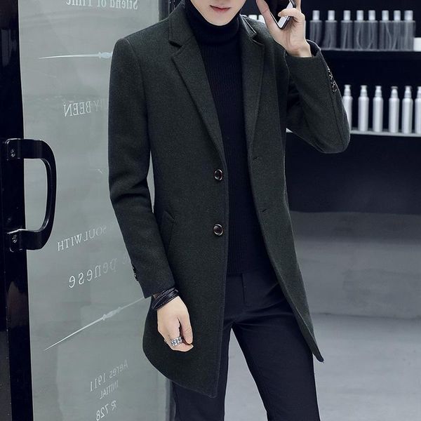 men's wool & blends windbreaker korean style autumn and winter mid-length woolen coat 2021 trend casual s-5xl, Black
men's wool & blends windbreaker korean style autumn and winter mid-length woolen coat 2021 trend casual s-5xl, Black