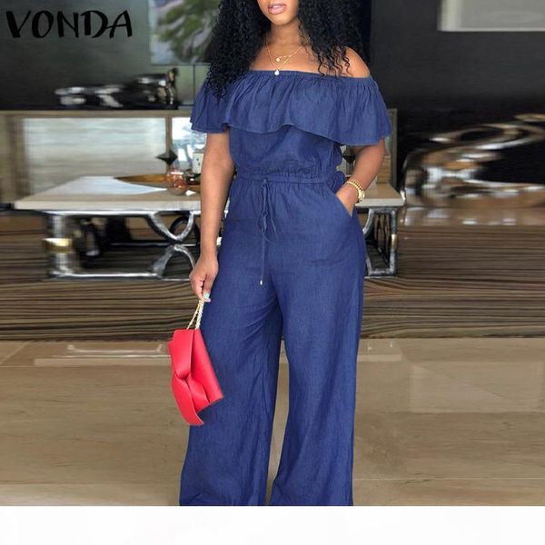denim rompers womens jumpsuit 2019 summer slash neck off shoulder ruffles playsuit plus size wide leg pants overalls j190619, Black;gray
denim rompers womens jumpsuit 2019 summer slash neck off shoulder ruffles playsuit plus size wide leg pants overalls j190619, Black;gray