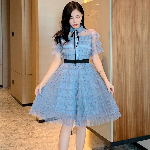 new runway vintage women's mesh short sleeve dress gilding polka dot lace mini lace blue holiday dresses vestidos, Black;gray
new runway vintage women's mesh short sleeve dress gilding polka dot lace mini lace blue holiday dresses vestidos, Black;gray