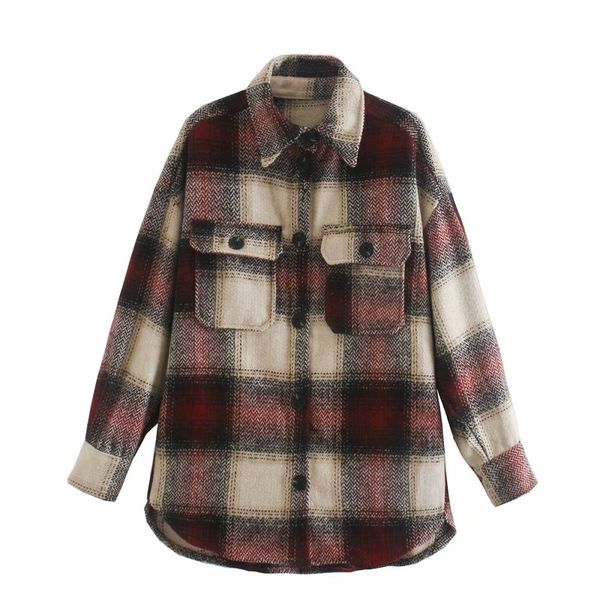 vintage chic red contrast colors plaid shirt jackets women fashion pockets lapel collar button-up coat girls chic outerwearx1016, Black;brown
vintage chic red contrast colors plaid shirt jackets women fashion pockets lapel collar button-up coat girls chic outerwearx1016, Black;brown