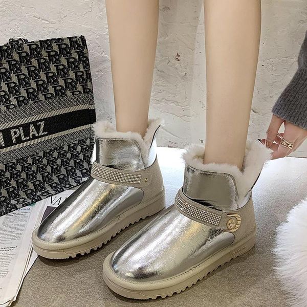 rimocy shiny crystal women pu leather ankle boots 2020 winter short plush warm snow boots woman flat heel platform shoes ladies, Black
rimocy shiny crystal women pu leather ankle boots 2020 winter short plush warm snow boots woman flat heel platform shoes ladies, Black