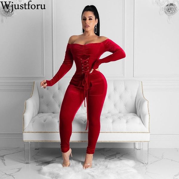 wjustforu off shoulder velvet jumpsuit for women 4 color hollow out corn skinny bodysuit female autumn warm elegant overall t200509, Black;white
wjustforu off shoulder velvet jumpsuit for women 4 color hollow out corn skinny bodysuit female autumn warm elegant overall t200509, Black;white