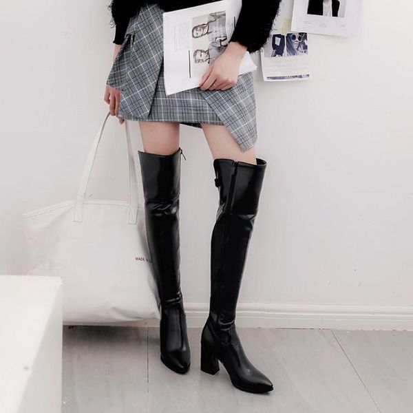 boots pxelena fashion thigh high ladies shoes square heels over the knee women side zipper date black white 34-431
boots pxelena fashion thigh high ladies shoes square heels over the knee women side zipper date black white 34-431