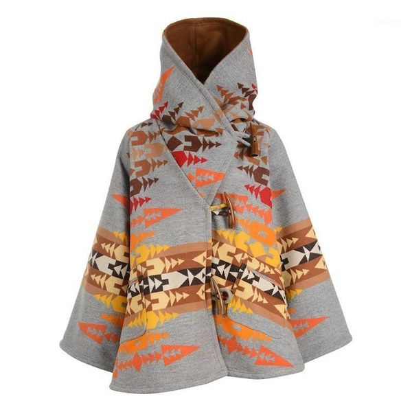 2021 european and american winter new women's long-sleeved hooded coat loose print geometric pattern plush coat front pocket1, Black
2021 european and american winter new women's long-sleeved hooded coat loose print geometric pattern plush coat front pocket1, Black