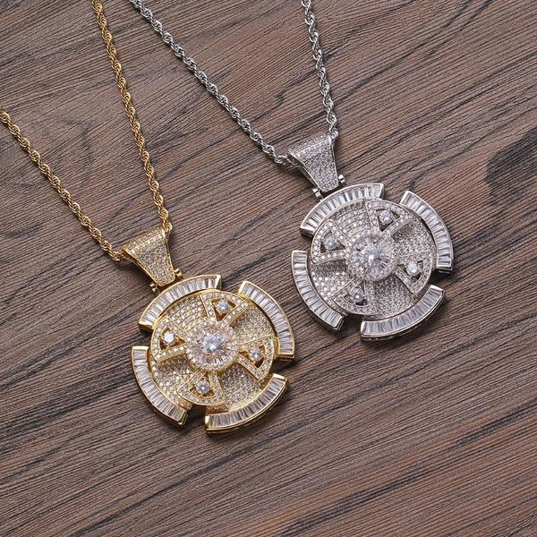 chains brass cubic zircon rotatable pendants round men necklace hip hop jewelry cn261, Silver
chains brass cubic zircon rotatable pendants round men necklace hip hop jewelry cn261, Silver