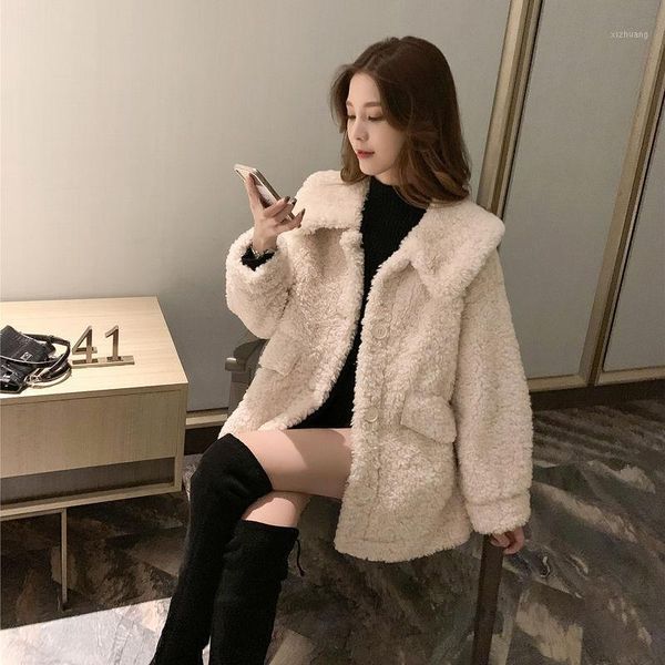 women's fur & faux women 2021 autumn winter teddy bear jacket coat female thick warm casual outerwear overcoat ladies lambswool coats b, Black
women's fur & faux women 2021 autumn winter teddy bear jacket coat female thick warm casual outerwear overcoat ladies lambswool coats b, Black