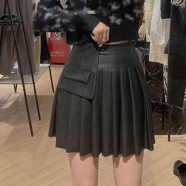 skirts autumn winter short pu leather skirt women japanese black high waist pocket pleated jk girls harajuku style mini 0cs8
skirts autumn winter short pu leather skirt women japanese black high waist pocket pleated jk girls harajuku style mini 0cs8