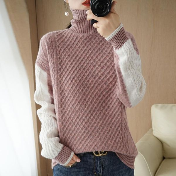 100% wool women sweater stitching color comfort sweater ladies jumpers fashion slim knitted pullover female clothing, White;black
100% wool women sweater stitching color comfort sweater ladies jumpers fashion slim knitted pullover female clothing, White;black
