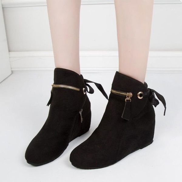 boots women ankle ladies wedge suede zipper lace up shoes woman fashion comfort heel female autumn casual party boots1, Black 
boots women ankle ladies wedge suede zipper lace up shoes woman fashion comfort heel female autumn casual party boots1, Black