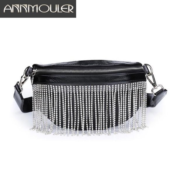 annmouler fashion women waist bag pu leather fanny pack large capacity rhinestone tassel chest bag for girl phone pouch belt bag y200424, Black;brown
annmouler fashion women waist bag pu leather fanny pack large capacity rhinestone tassel chest bag for girl phone pouch belt bag y200424, Black;brown
