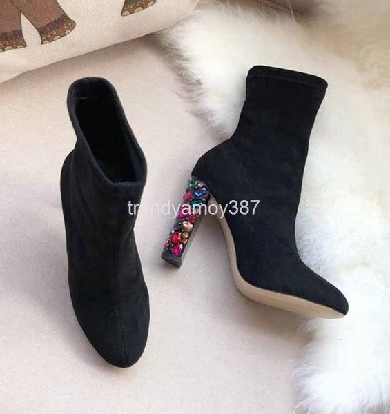 boots low tube fashion boots suede back zipper square head thick high-heeled short plush women's bare, Black
boots low tube fashion boots suede back zipper square head thick high-heeled short plush women's bare, Black