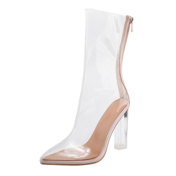 arqa 2021 women's clear sandals pvc transparent block heels high shaft zip pointed toe with holes casual shoes for women summer, Black
arqa 2021 women's clear sandals pvc transparent block heels high shaft zip pointed toe with holes casual shoes for women summer, Black