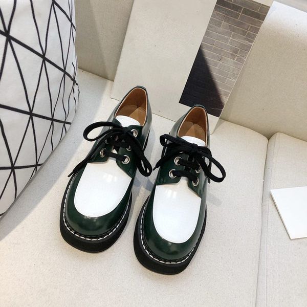 spring 2020 new fashion, thick sole, high rise, leather contrast leather shoes, women's british college style versatile lace up single, Black
spring 2020 new fashion, thick sole, high rise, leather contrast leather shoes, women's british college style versatile lace up single, Black