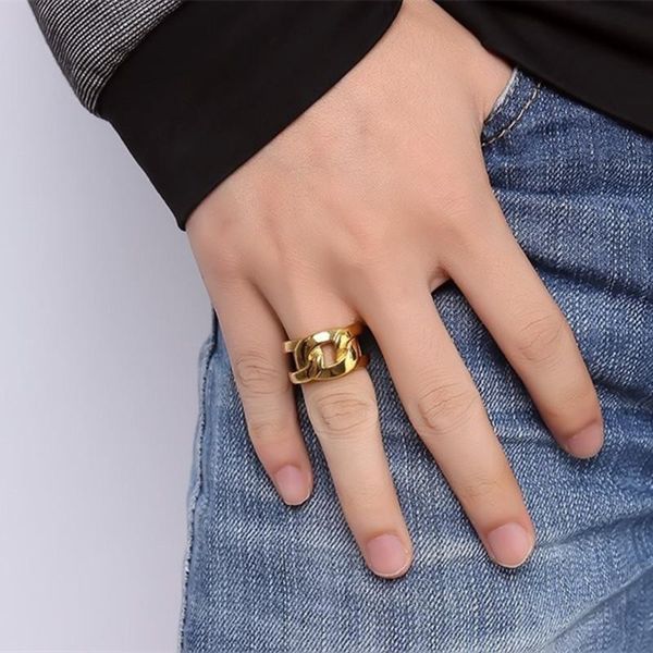 wedding rings unique large wrapped link chain for men women gold-color stainless steel bands bijoux jewelry r434g, Slivery;golden
wedding rings unique large wrapped link chain for men women gold-color stainless steel bands bijoux jewelry r434g, Slivery;golden