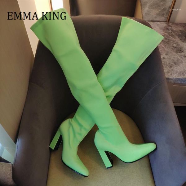 spring autumn women long sock boots elastic silk noen colour over the knee botas chunky high heels brand club party shoes woman1, Black
spring autumn women long sock boots elastic silk noen colour over the knee botas chunky high heels brand club party shoes woman1, Black