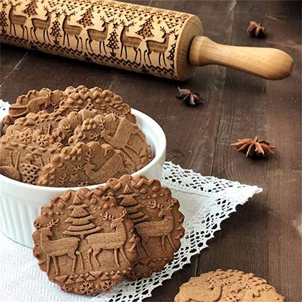 rolling wooden pin pins engraved with embossing christmas symbols snowflake for baking embossed cookies
rolling wooden pin pins engraved with embossing christmas symbols snowflake for baking embossed cookies