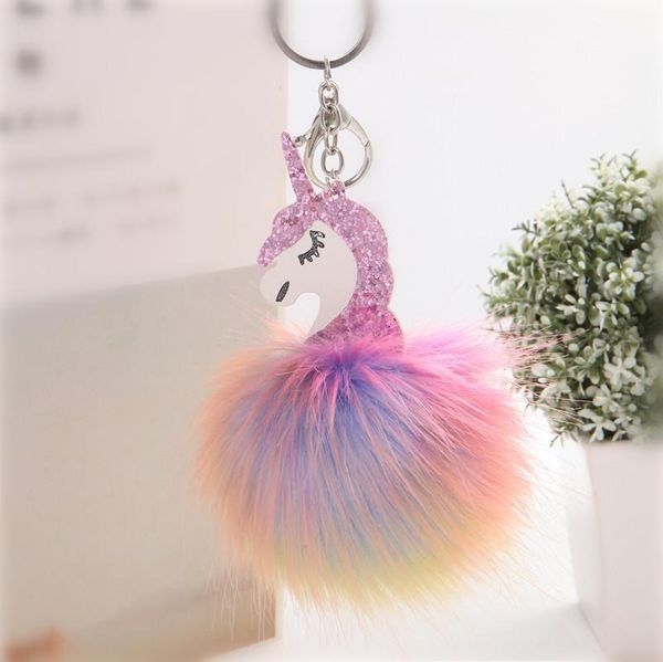 creative cute plush leather rainbow unicorn keychain faux rabbit fur pom pom key chain auto key holder keyring bag pendant gift
creative cute plush leather rainbow unicorn keychain faux rabbit fur pom pom key chain auto key holder keyring bag pendant gift