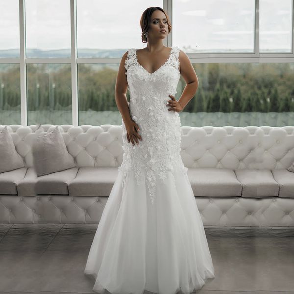 2021 new fashion mermaid wedding es plus size v neck sleeveless applique flowers sweep train bridal b18t, White
2021 new fashion mermaid wedding es plus size v neck sleeveless applique flowers sweep train bridal b18t, White