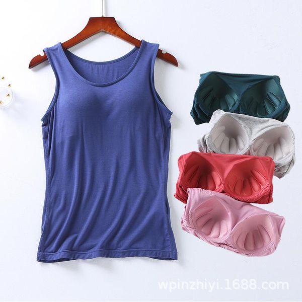 modal with chest pad vest female outer wear xia bing silk camisole vest-steel ring-wear bra cup one-piece, Black;white
modal with chest pad vest female outer wear xia bing silk camisole vest-steel ring-wear bra cup one-piece, Black;white