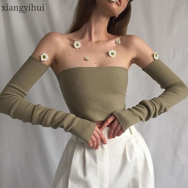 army green off shoulder strapless wrap t-shirt women fashion summer autumn short ladies clothings 2020 with sleeve, White
army green off shoulder strapless wrap t-shirt women fashion summer autumn short ladies clothings 2020 with sleeve, White