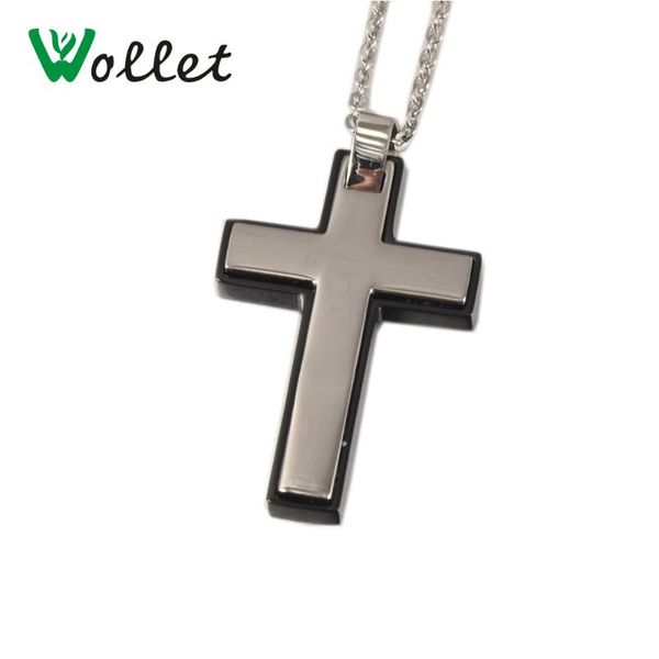 pendant necklaces wollet jewelry pious full glossy cross steel and black color stainless for women men, Silver
pendant necklaces wollet jewelry pious full glossy cross steel and black color stainless for women men, Silver