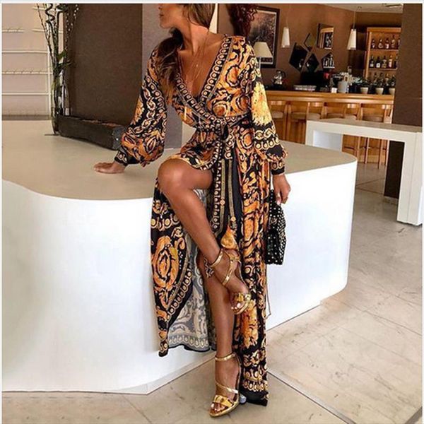2019 brand new style fashion elegant women boat neck glitter deep v neck print dress party formal long dress, Black;gray
2019 brand new style fashion elegant women boat neck glitter deep v neck print dress party formal long dress, Black;gray