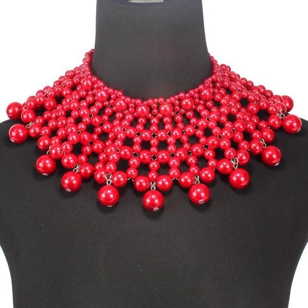 fashion statement beads dedicated exaggerated pearl hand-woven costume woman collar chain custom necklace 2 colors, Silver
fashion statement beads dedicated exaggerated pearl hand-woven costume woman collar chain custom necklace 2 colors, Silver