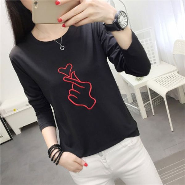 bi xin embroidery long sleeve t-shirt autumn winter 2020 new student shirtembroidered shirtversatile round neck loose bottoming shir, White
bi xin embroidery long sleeve t-shirt autumn winter 2020 new student shirtembroidered shirtversatile round neck loose bottoming shir, White