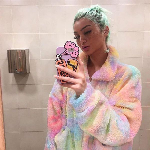 fashion rainbow color women faux fur coat ladies fluffy coat & jackets female zipper up fleece jacket winter thick outwear, Black
fashion rainbow color women faux fur coat ladies fluffy coat & jackets female zipper up fleece jacket winter thick outwear, Black