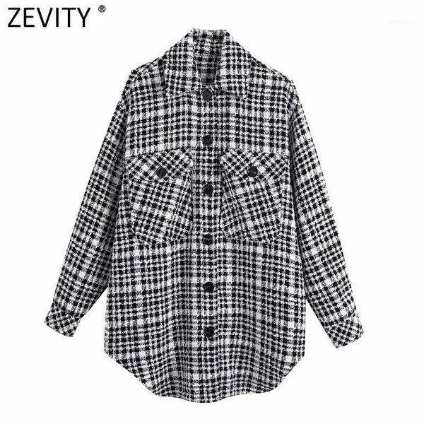 zevity autumn winter new women vintage black white plaid shirt coat femme long sleeve casual loose pocket jacket chic ct6301, Black;brown
zevity autumn winter new women vintage black white plaid shirt coat femme long sleeve casual loose pocket jacket chic ct6301, Black;brown