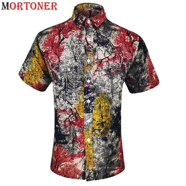men's casual shirts cotton linen short sleeve shirt men 2021 stylish branches print mens hawaiian quality breathable blouse chemsie hom, White;black
men's casual shirts cotton linen short sleeve shirt men 2021 stylish branches print mens hawaiian quality breathable blouse chemsie hom, White;black