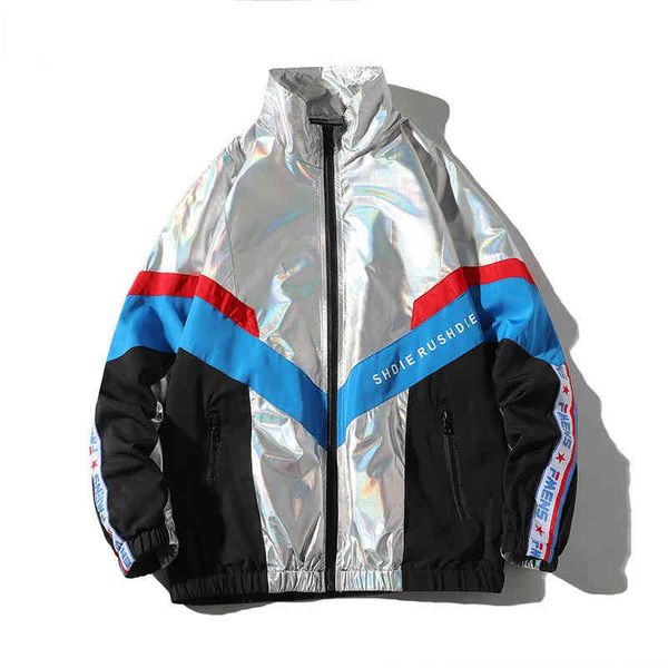reflective hip hop men's jacket casual loose retail zipper sportswear 4xl street clothes spring 2021 0222, Black;brown
reflective hip hop men's jacket casual loose retail zipper sportswear 4xl street clothes spring 2021 0222, Black;brown