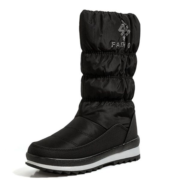 waterproof down fabric space cotton flat-bottomed warm snow boots lamb hair inner side zipper comfortable and mid-calf boots, Black
waterproof down fabric space cotton flat-bottomed warm snow boots lamb hair inner side zipper comfortable and mid-calf boots, Black