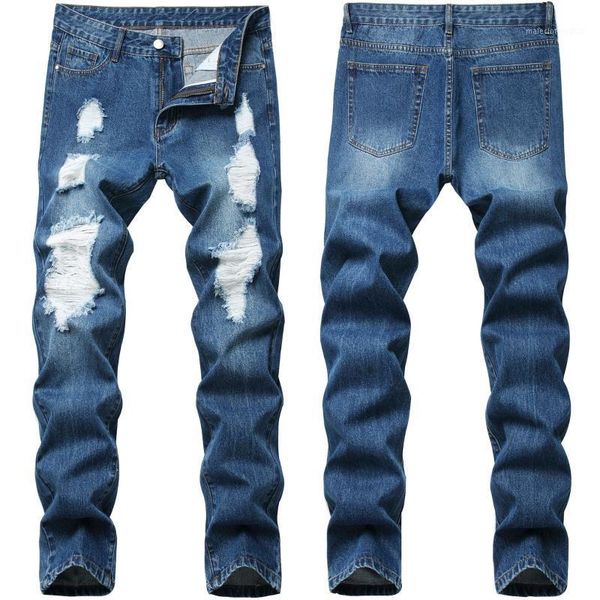men's jeans denim men autumn hole dark blue bleached straight full length fashion europe america trousers1
men's jeans denim men autumn hole dark blue bleached straight full length fashion europe america trousers1