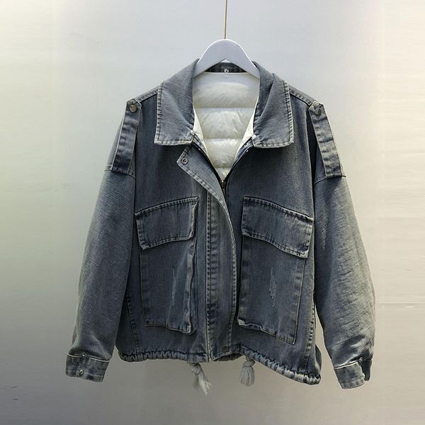 2021 real fox-skin collar new winter velvet denim thick 90% white down woman's jacket short parka outwear teh4, Black
2021 real fox-skin collar new winter velvet denim thick 90% white down woman's jacket short parka outwear teh4, Black