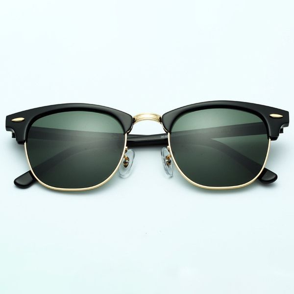 reflective star half frame sunglasses driving glasses rb3016 glass fashion square man, White;black 
reflective star half frame sunglasses driving glasses rb3016 glass fashion square man, White;black