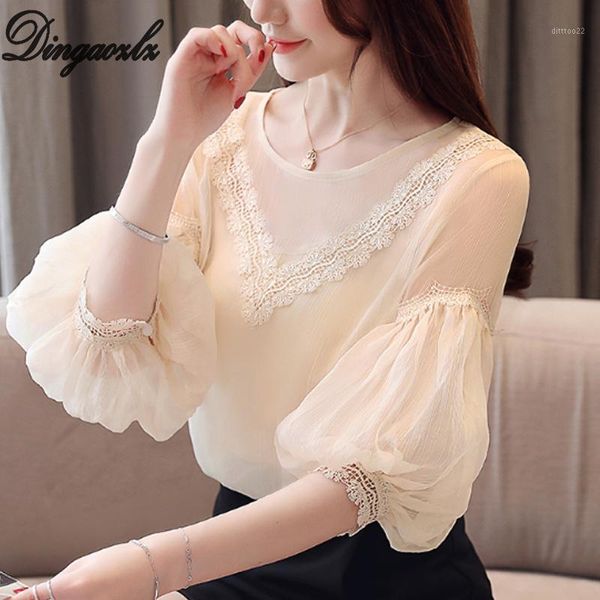women's blouses & shirts dingaozlz summer women shirt 2021 white chiffon blouse female patchwork lantern sleeve lace blusa1
women's blouses & shirts dingaozlz summer women shirt 2021 white chiffon blouse female patchwork lantern sleeve lace blusa1