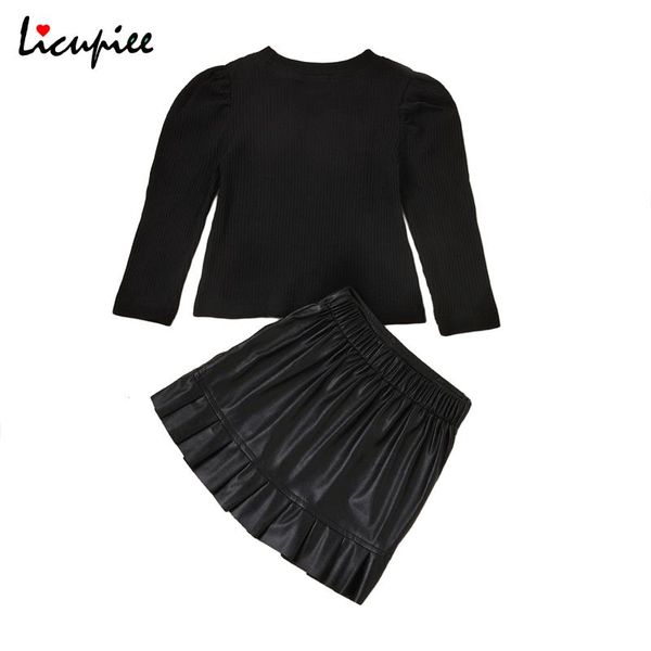 licupiee solid 2 pcs fashion kids girls clothes sets autumn long sleeve knit pullover button leather a-line skirts 1-8 year, White
licupiee solid 2 pcs fashion kids girls clothes sets autumn long sleeve knit pullover button leather a-line skirts 1-8 year, White